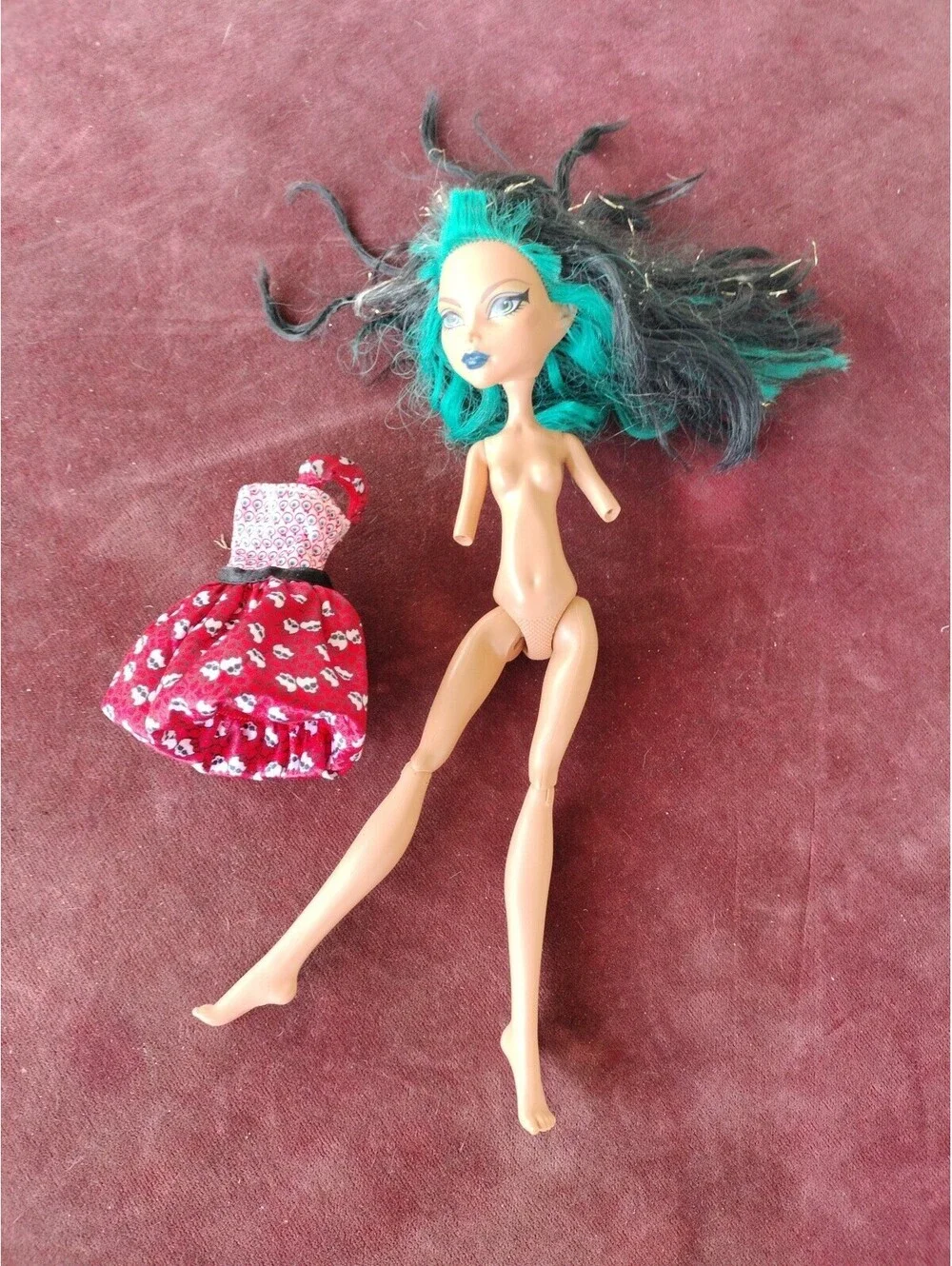 Monster High Cleo de Nile Doll Mattel 2008 First Wave w/ Red Skeleton Dress READ